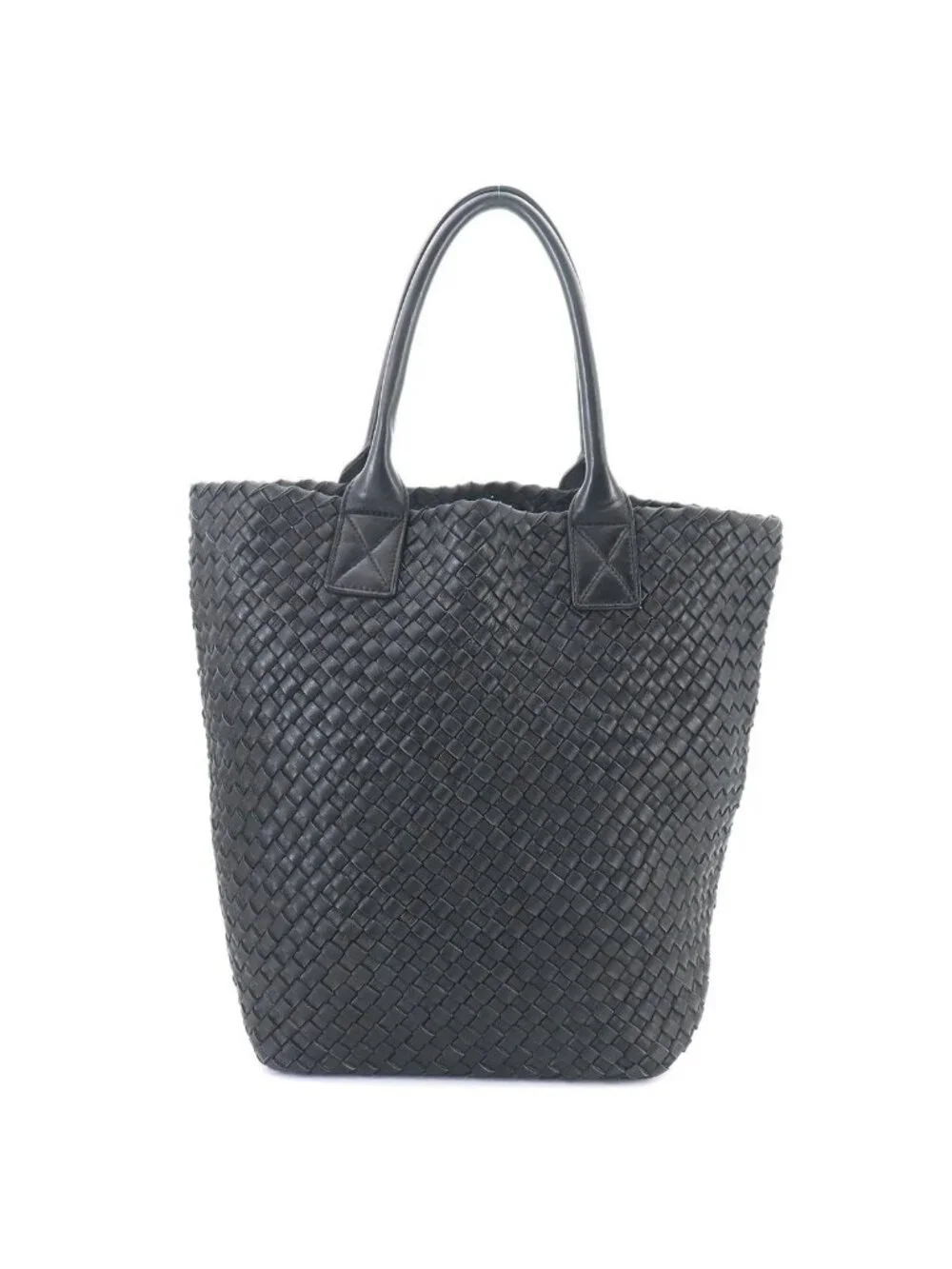 Bottega Veneta Intrecciato Cabas Tote Leather Black Gold